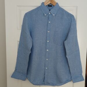 J. Crew Light Blue Linen Button-Down Shirt